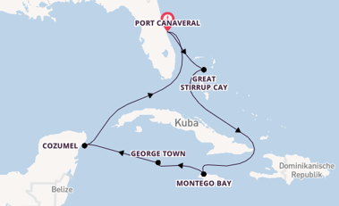 Karibik ab Port Canaveral, USA auf der Norwegian Epic