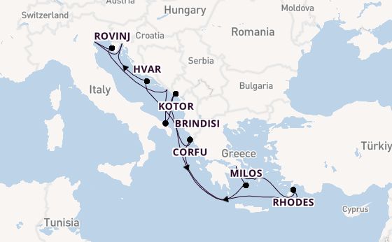 Eastern Mediterranean from Athens (Piraeus), Greece with the EXPLORA II