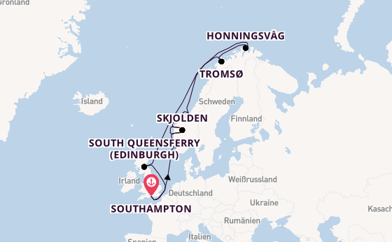 Norwegen ab Southampton, Großbritannien auf der Sky Princess