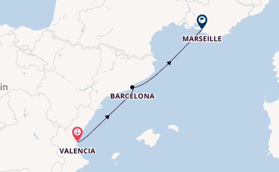 Western Mediterranean from Valencia, Spain with the MSC Sinfonia
