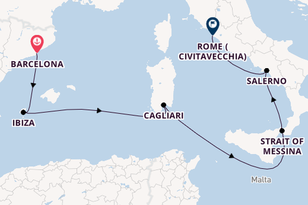 Western Mediterranean from Barcelona, Spain with the Queen Victoria