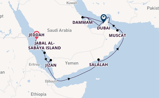 Middle East from Jeddah, Saudi Arabia with the EXPLORA I