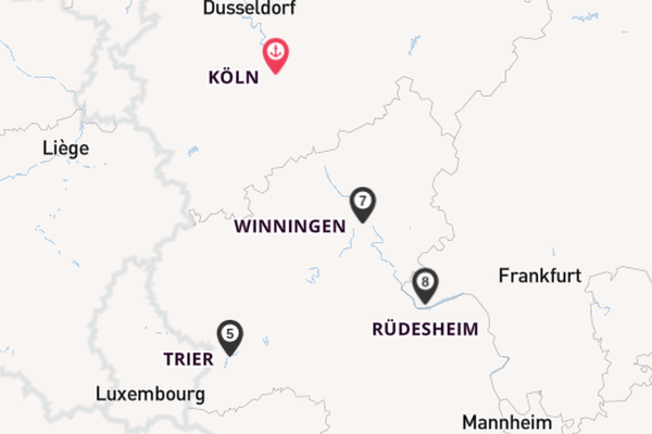 Rhein ab Köln, Deutschland auf der MS VistaSky