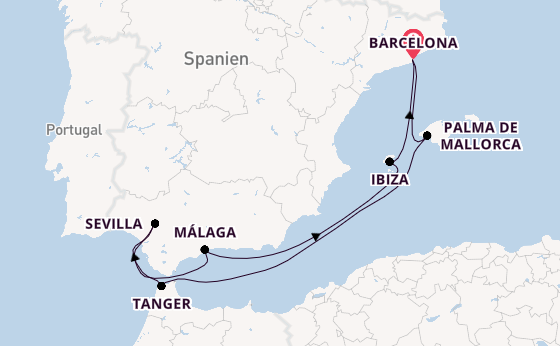 Westliches Mittelmeer ab Barcelona, Spanien auf der Celebrity Xcel