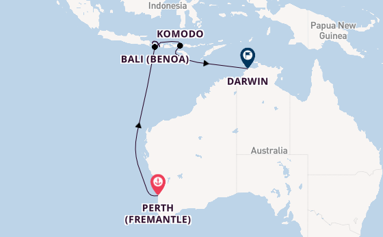 Indonesia from Perth (Fremantle), Australia with the Seven Seas Navigator