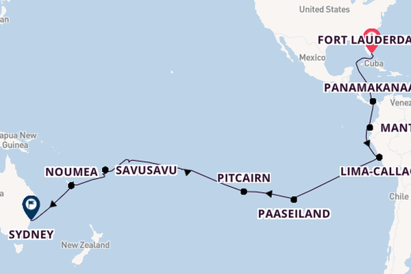 Transpacifisch vanaf Fort Lauderdale, Verenigde Staten met de Volendam