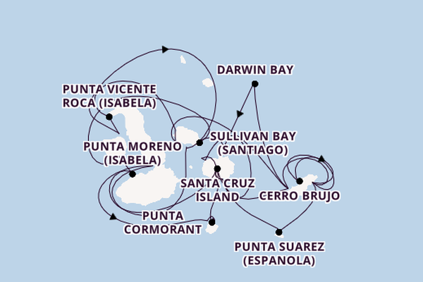 Galapagos Islands from San Cristobal Island, Galapagos, Ecuador with the Silver Origin