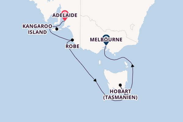 Australien ab Adelaide, Australien auf der Silver Nova