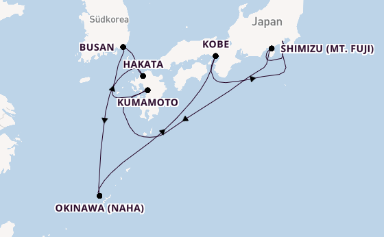 Japan ab Yokohama (Tokio), Japan auf der Celebrity Solstice