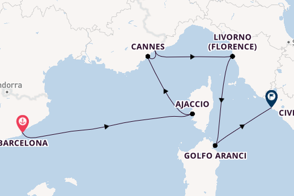 Western Mediterranean from Barcelona, Spain with the Seven Seas Prestige