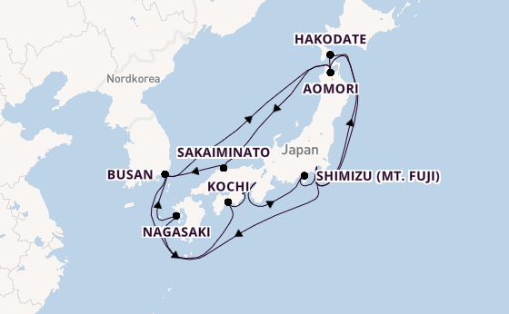 Japan ab Tokio, Japan auf der Diamond Princess