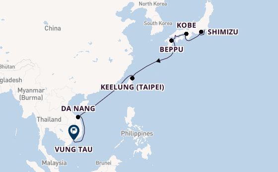 Oost-Azië vanaf Yokohama (Tokio), Japan met de VASCO DA GAMA