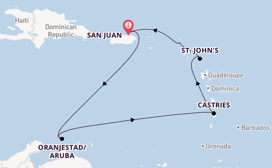 Caribbean from San Juan, Puerto Rico with the Scarlet Lady