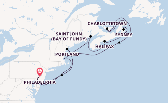 Amerikaanse Oostkust vanaf Philadelphia, Verenigde Staten met de Norwegian Dawn