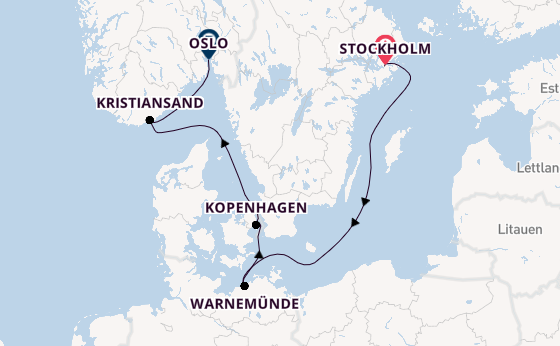 Norwegen ab Stockholm, Schweden auf der Seven Seas Grandeur