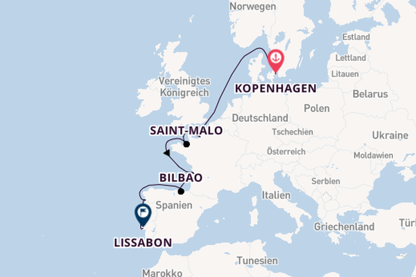 Portugal ab Kopenhagen, Dänemark auf der Silver Nova