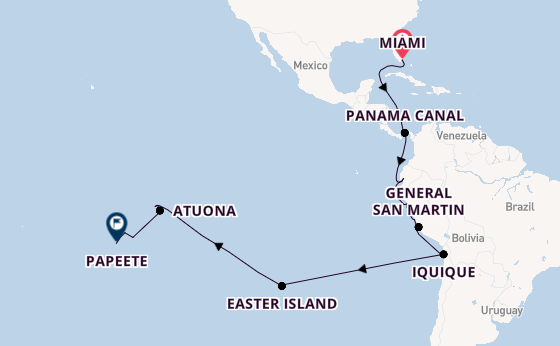 Polynesia from Miami, Florida, USA with the Seabourn Quest