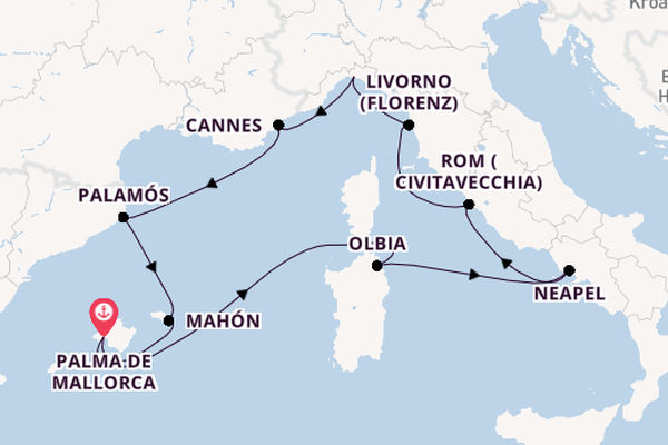 Westliches Mittelmeer ab Palma de Mallorca, Spanien auf AIDAstella