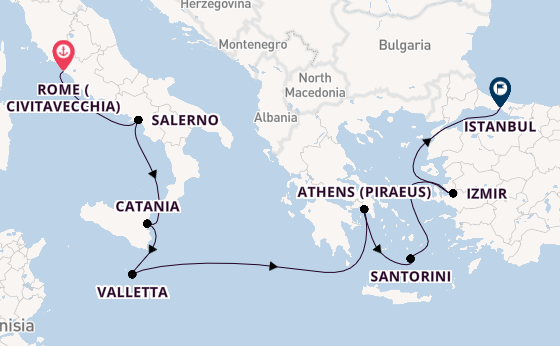 Mediterranean Sea from Rome (Civitavecchia), Italy with the Norwegian Viva