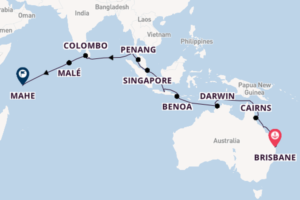 South East Asia from Brisbane, Australia with the Silver Dawn