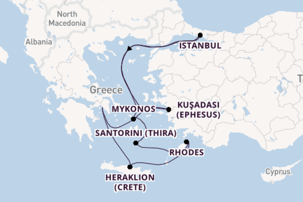 Eastern Mediterranean From Athens with the Norwegian Viva