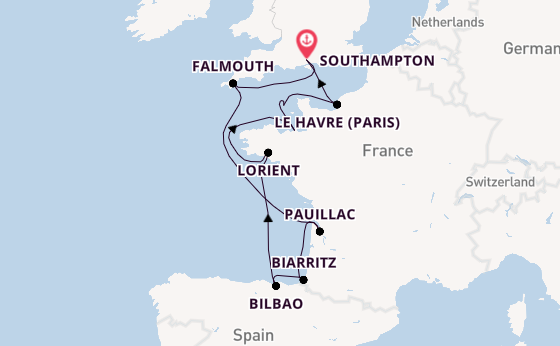 United Kingdom from Southampton, England with the Seven Seas Voyager