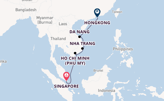 Zuidoost-Azië vanaf Singapore, Singapore met de EXPLORA III