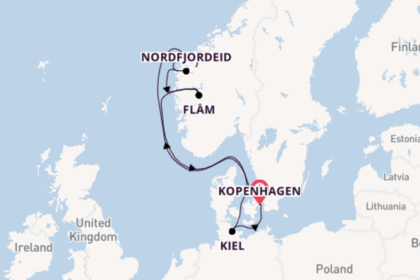 Noorwegen vanaf Kopenhagen, Denemarken met de MSC Euribia