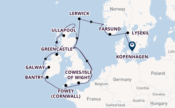 Britse Eilanden vanaf Londen/Dover, Groot-Brittannië met de Seabourn Quest