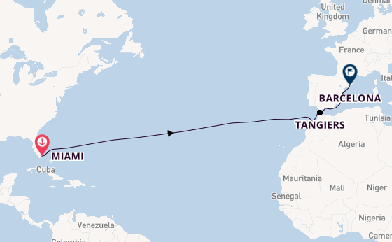 Transatlantic from Miami, Florida, USA with the Rhapsody of the Seas