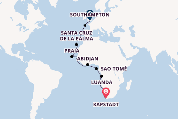 Afrika ab Kapstadt, Südafrika auf der Norwegian Sun