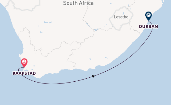 Zuid-Afrika vanaf Kaapstad, Zuid-Afrika met de MSC Armonia
