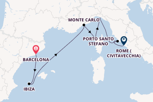 9 day expedition to Rome (Civitavecchia) from Barcelona