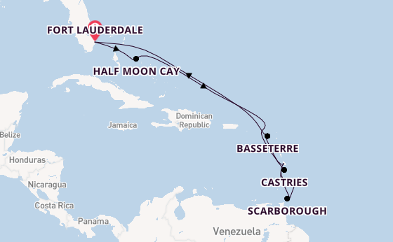 Caribbean vanaf Fort Lauderdale, Verenigde Staten met de Volendam