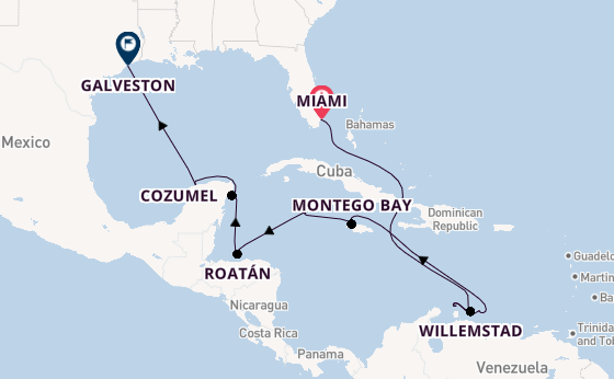 Caribbean from Miami, Florida with the Seven Seas Splendor