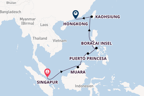 Südostasien ab Singapur, Singapur auf der Riviera