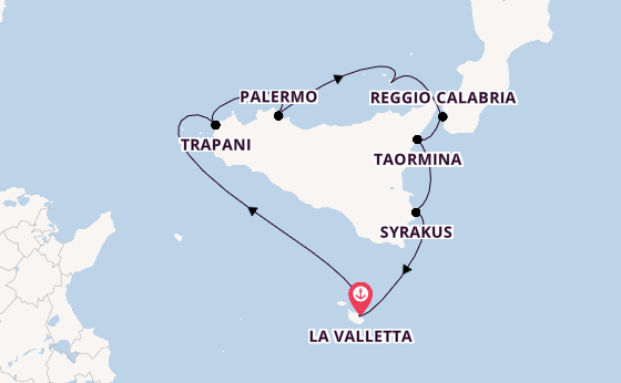 Westliches Mittelmeer ab La Valletta, Malta auf der Le Bougainville