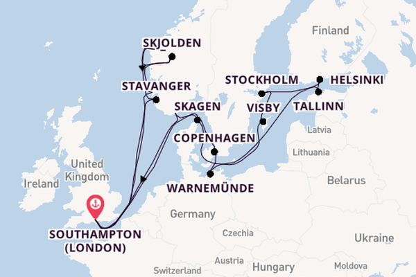 Norway from Southampton, England with the Sky Princess 