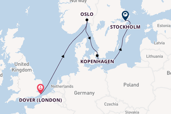 Engeland vanaf Londen/Dover, Groot-Brittannië met de Seven Seas Navigator