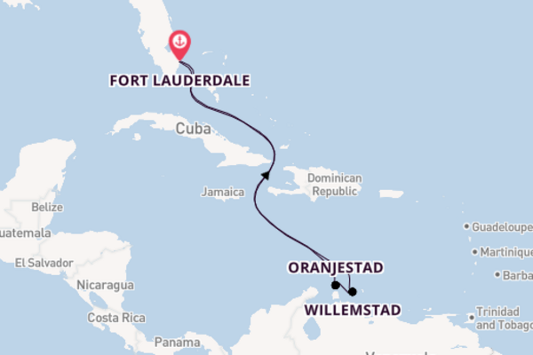 Cruise naar Fort Lauderdale via Oranjestad