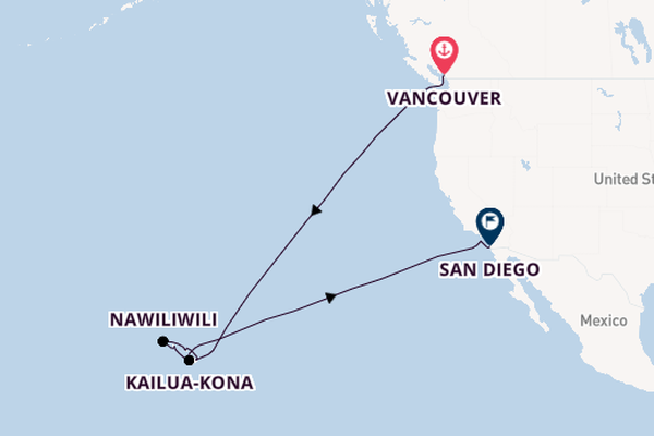 Polynesië vanaf Vancouver, Canada met de Koningsdam