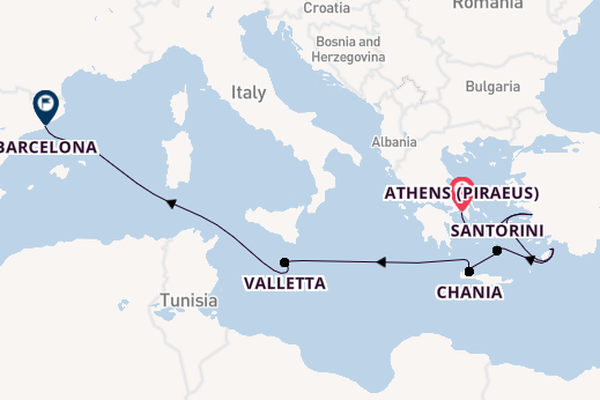 Eastern Mediterranean from Athens (Piraeus), Greece with the Celebrity Xcel
