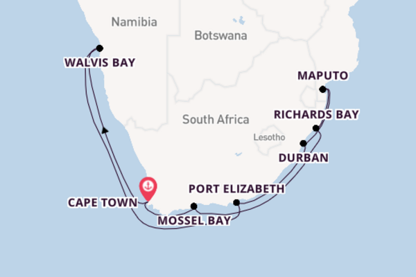 Sailing from Cape Town via Walvis Bay