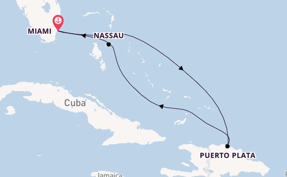 Caribbean from Miami, Florida, USA with the MSC Seashore