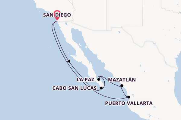 Mexikanische Riviera ab San Diego, USA auf der Koningsdam