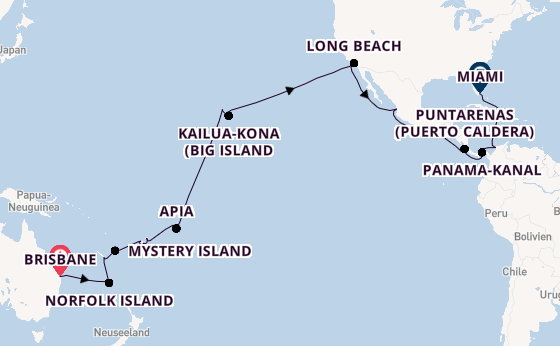 Transpazifik ab Brisbane, Australien auf der Seabourn Quest