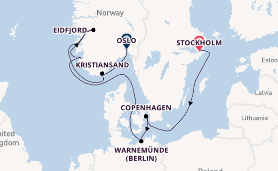 Norway from Stockholm, Sweden with the MSC Magnifica