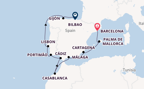 Western Mediterranean from Barcelona, Spain with the Nautica