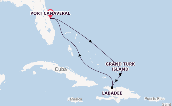 Caribbean from Port Canaveral, Florida, USA with the Adventure of the Seas
