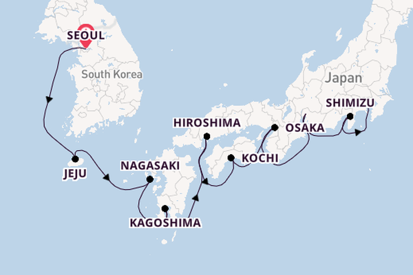 Japan from Seoul, South Korea with the Norwegian Jade